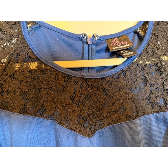 Oh Baby by Motherhood‎ Blue Lace Sleeve Maternity Dress Size L - Picture 2 of 8